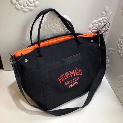 Torba na zakupy Hermes Canvas H0734 czarna