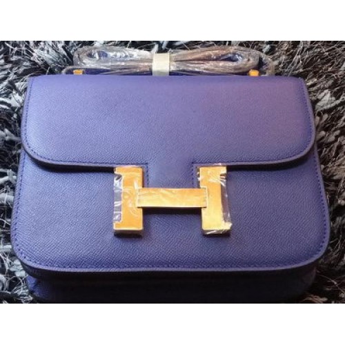 Hermes Constance Bag Litchi Leather H9998 Royal
