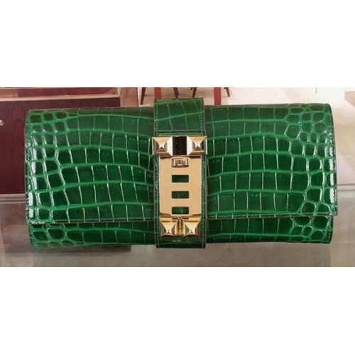 Kopertówka Hermes Croco Leather H88017 Green
