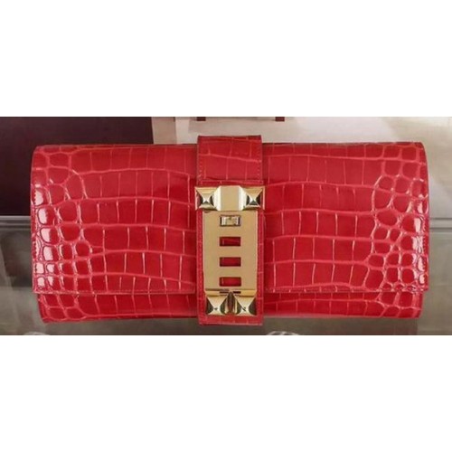 Kopertówka Hermes Croco Leather H88017 Red