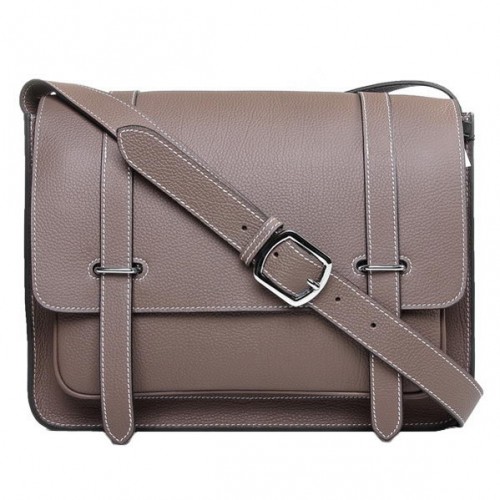 Torba listonoszka Hermes Etriviere Togo Leather H1069 Grey