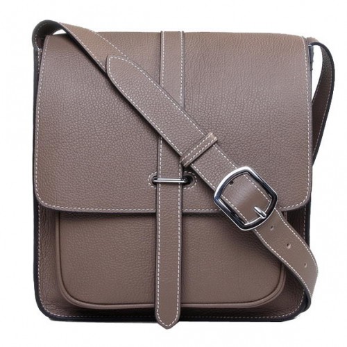 Torba na ramię Hermes Etriviere ze skóry cielęcej H2551 Szara