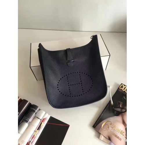 Torba listonoszka Hermes Evelyne 30 cm E3301 Czarna