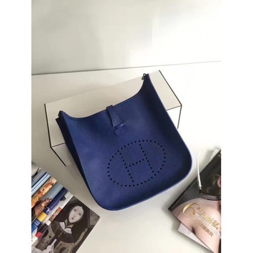 Torba listonoszka Hermes Evelyne 30 cm E3301 Niebieska