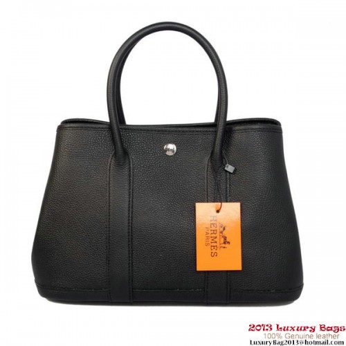 Torba Hermes Garden Party 30CM ze skóry cielęcej A1288, czarna