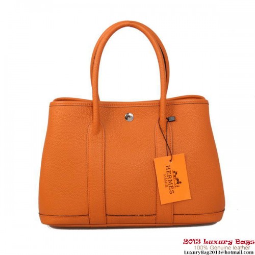 Torba Hermes Garden Party 30 cm ze skóry cielęcej A1288 Pomarańczowa