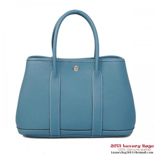 Torba Hermes Garden Party 30CM ze skóry cielęcej A1288 SkyBlue