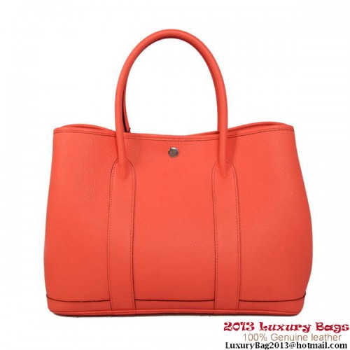 Hermes Garden Party Torba 36 cm Skóra cielęca A1288 Jasnoczerwona