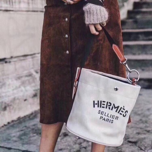 Hermes H Sac De Pansage Canvas HS18237 Biały