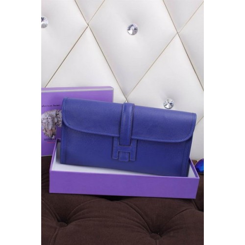 Hermes Jige Clutch Bag ze skóry cielęcej H258 Royal