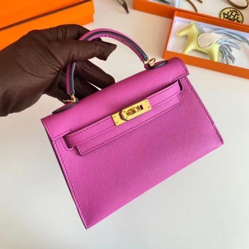 Torebki na ramię Hermes Kelly 19 cm, skóra Epsom, KL19, złote okucia, lawenda