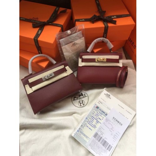 Hermes Kelly 19cm Torebka na ramię Epsom Leather KL19 fuksja