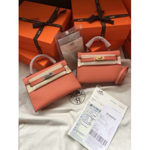 Hermes Kelly 19cm Torebka na ramię Epsom Leather KL19 różowa