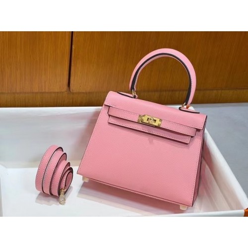 Hermes Kelly 20cm Torebki na ramię Epsom KL2750 różowo-złote