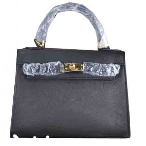 Torba typu tote Hermes Kelly 22 cm ze skóry cielęcej w kolorze czarnym