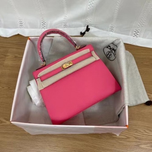 Hermes Kelly 25cm Torebka na ramię Epsom KL2755 metal w odcieniu różu i złota
