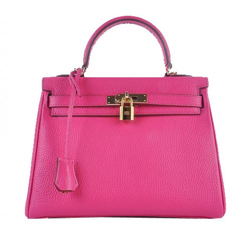 Torebki na ramię Hermes Kelly 28 cm, skóra licowa w kolorze różowego złota