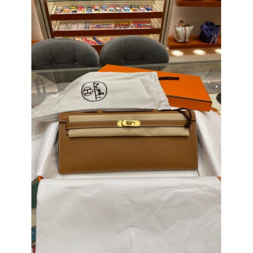 Hermes Kelly 31cm kopertówka oryginalna skóra Epsom KL31 brązowa
