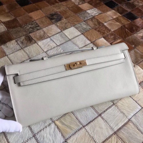 Hermes Kelly 31cm kopertówka oryginalna skóra Epsom KL31 biała