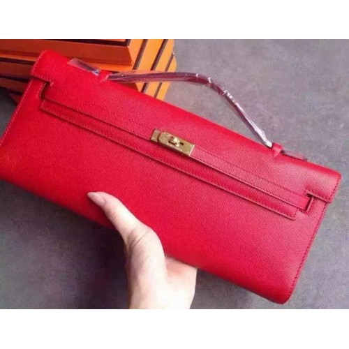 Hermes Kelly 31cm kopertówka ze skóry Epsom KL31 czerwona