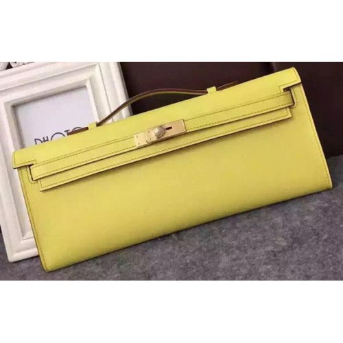Hermes Kelly 31cm kopertówka ze skóry Epsom KL31 żółta