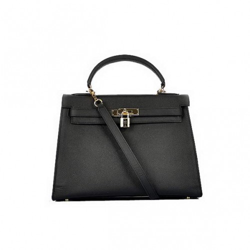 Najnowsze torebki Hermes Kelly 32 cm z 2012 roku, czarna skóra cielęca, złoto