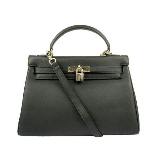 Hermes Kelly 32cm Togo Leather 6108 Black Golden