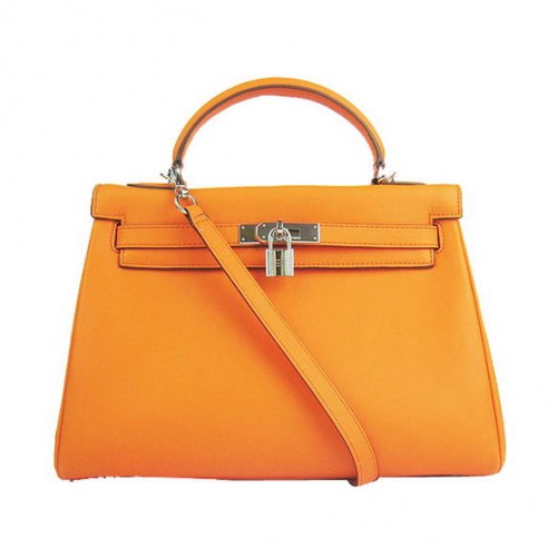 Torebka Hermes Kelly 32 cm Togo Leather 6108 Orange Silver
