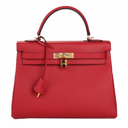 Hermes Kelly 32cm Torba na ramię Burgundowa Oryginalna skóra K32 Złota