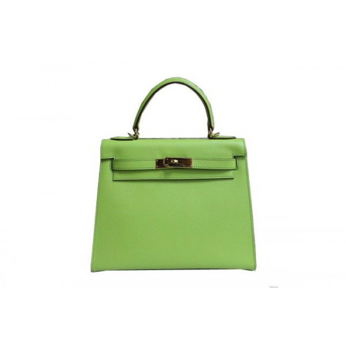 Hermes Kelly 32cm Torba na ramię Zielona skóra Saffiano K32 Złota