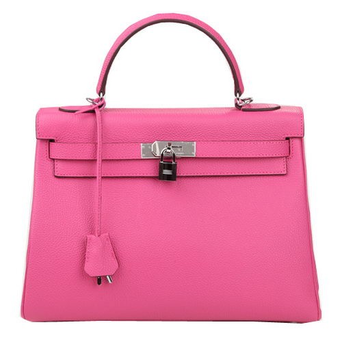Hermes Kelly 32cm Torba na ramię Rose Original Leather K32 Srebrna