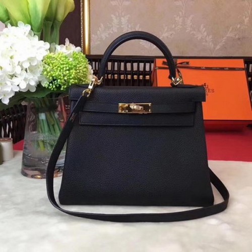 Hermes Kelly 32cm Torba na ramię TOGO Skóra KY32 Czarna