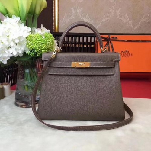 Hermes Kelly 32cm Torba na ramię TOGO Skóra KY32 Szara