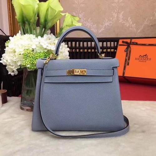 Hermes Kelly 32cm Torba na ramię TOGO Skóra KY32 Jasnoniebieska
