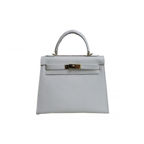 Hermes Kelly 32cm Torba na ramię Biała skóra Saffiano K32 Złota