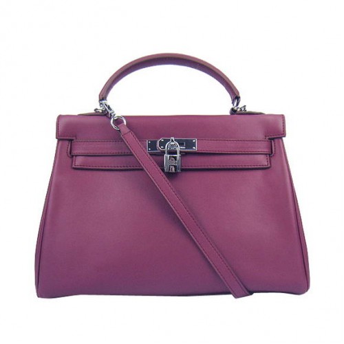 Torebki Hermes Kelly 32cm Togo Leather 6018 Bordeaux Silver