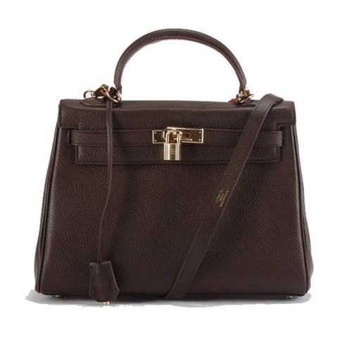 Torebki Hermes Kelly 32 cm Togo Leather 6018 Dark Coffee Golden