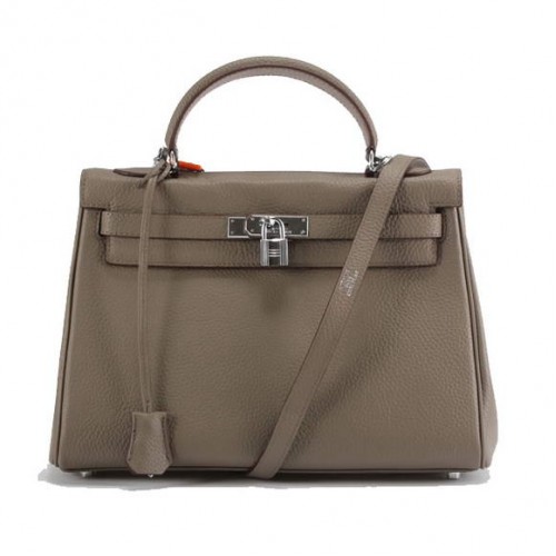 Torebki Hermes Kelly 32 cm Togo Leather 6018 Dark Grey Silver