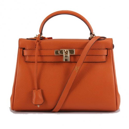 Torebki Hermes Kelly 32cm Togo Leather 6018 Orange Golden