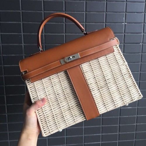 Hermes Kelly 35CM KL35 brązowy