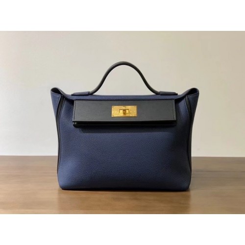 Hermes Kelly Original togo Leather Tote Bag H2424 royal blue