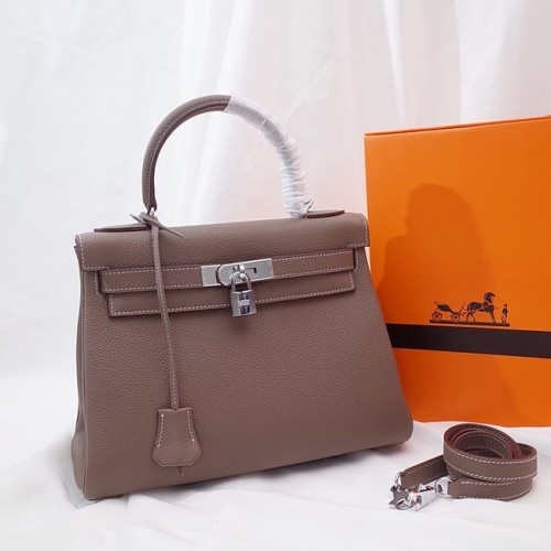 Hermes Kelly Torba na ramię Original TOGO Leather KY3255 szara
