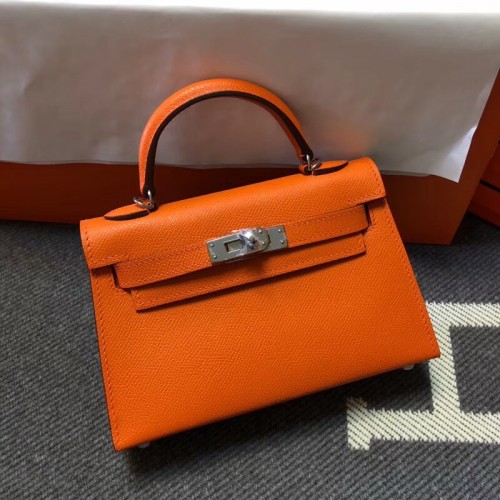 Torba Hermes Kelly Tote Bag oryginalna skóra Epsom KL20 pomarańczowa