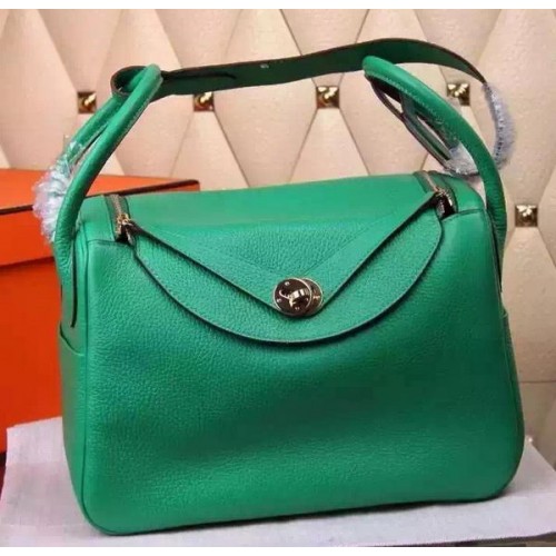 Hermes Lindy 30CM skórzana torba na ramię H0881 zielona