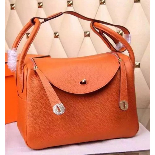 Hermes Lindy 30CM skórzana torba na ramię H0881 pomarańczowa