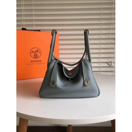 Hermes Lindy Original Togo Leather Bag 5086 Skyblue