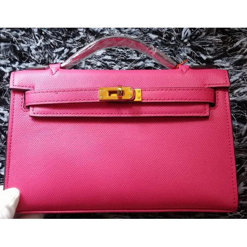 Hermes MINI Kelly 22cm Torba typu tote ze skóry cielęcej K011 Róża