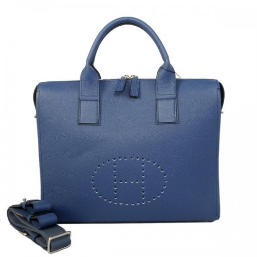 Hermes męska aktówka ze skóry cielęcej H1705A Royalblue