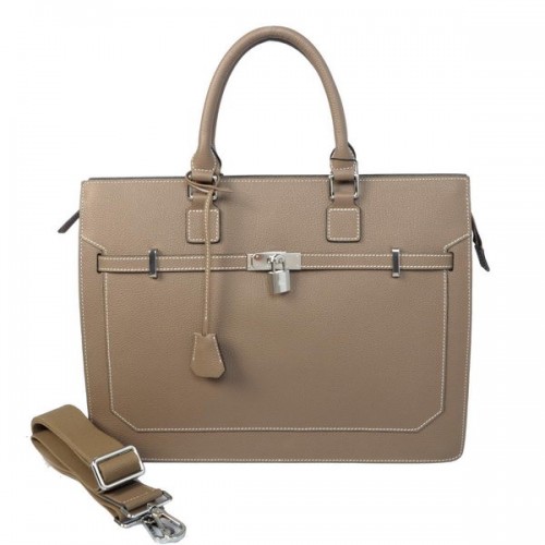 Hermes Kelly Aktówka męska ze skóry cielęcej H5229 Szara