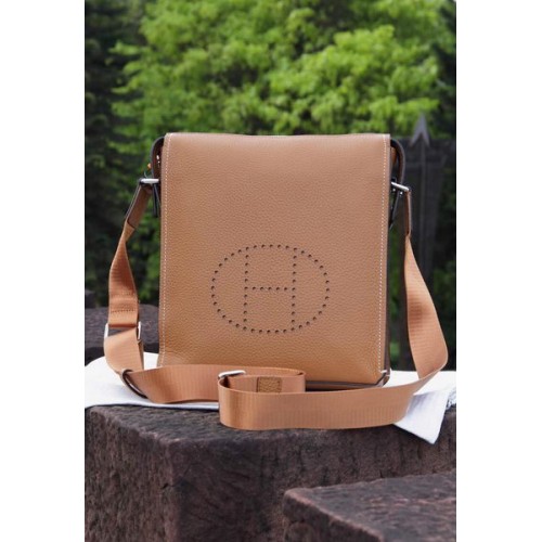 Torba kurierska Hermes, oryginalna skóra cielęca H80014, pszenica